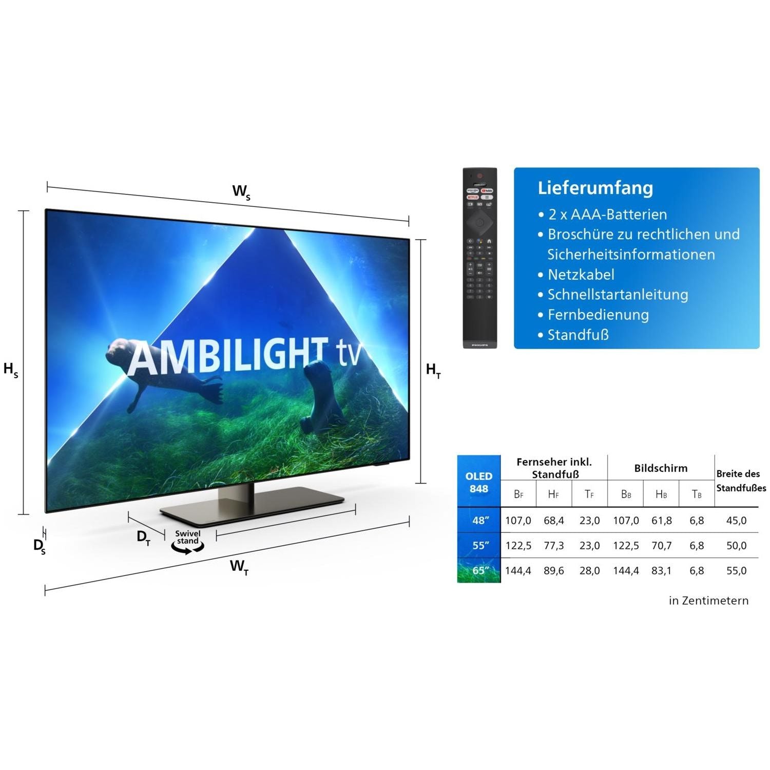 Philips 55OLED848/12 - 55* - 139cm-OLED-TV =< 55''-Philips-chrom-HiFi-Profis Darmstadt