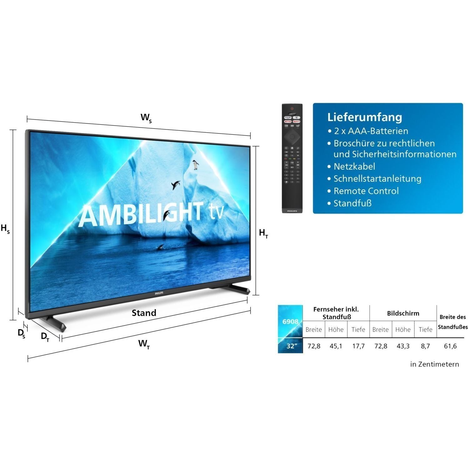 Philips 32PFS6908/12-LED/ LCD-TV < 32''-Philips-anthrazit-HiFi-Profis Darmstadt