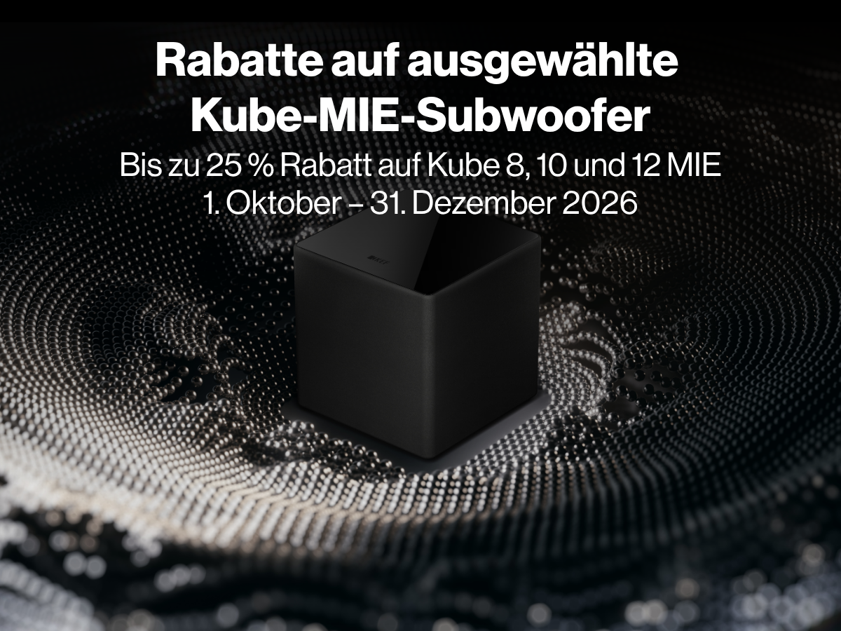 KEF Kube MIE Subwoofer Aktion: bis zu 25 % Rabatt auf Kube 8, 10 und 12 MIE