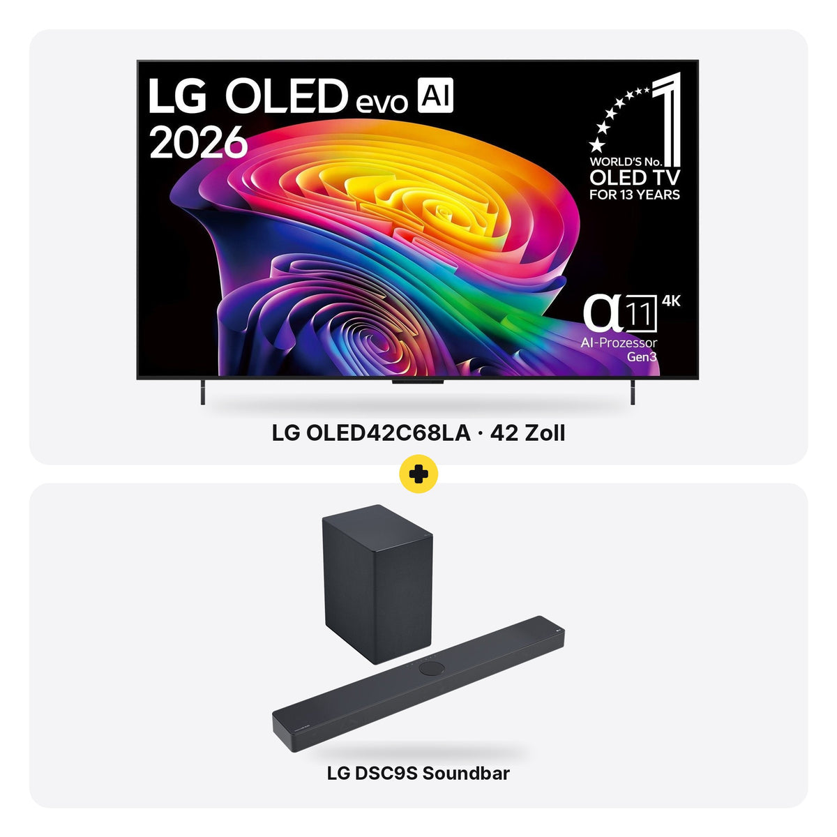 LG OLED42C68LA mit LG DSC9S Soundbar im Set