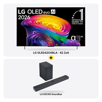 LG OLED42C68LA mit LG DSC9S Soundbar im Set