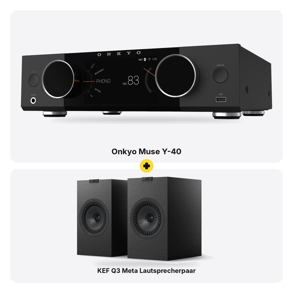 Onkyo Muse Y-40 mit KEF Q3 Meta Lautsprecherpaar im Set
