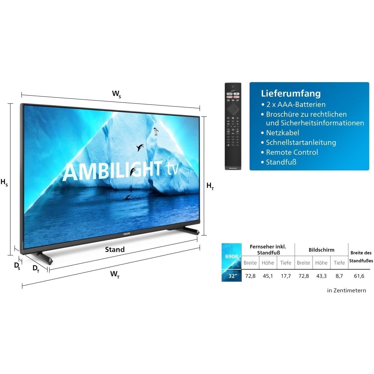 Philips 32PFS6908/12-LED/ LCD-TV < 32''-Philips-anthrazit-HiFi-Profis Darmstadt