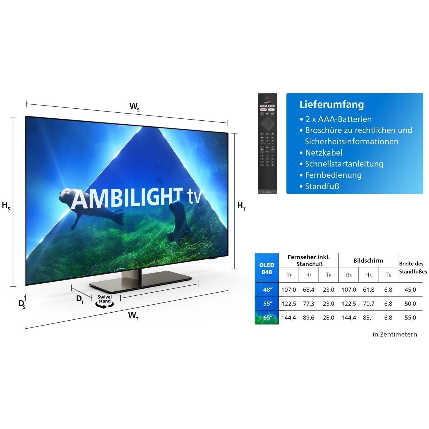 Philips 55OLED848/12 - 55* - 139cm-OLED-TV =< 55''-Philips-chrom-HiFi-Profis Darmstadt